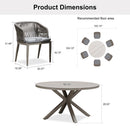 PURPLE LEAF Round Patio Dining Set with Aluminum Frame and Wicker Rattan Dining Chair with Comfortable Cushions for Deck Porch Kitchen Outdoor
