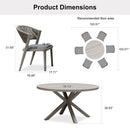 PURPLE LEAF Round Patio Dining Set with Aluminum Frame and Wicker Rattan Dining Chair with Comfortable Cushions for Deck Porch Kitchen Outdoor