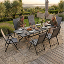 PURPLE LEAF  Folding Outdoor Dining Set  with Aluminum Table and Padded Chairs All Weather Dining Table Sets for Garden Backyard Poolside