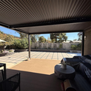 PURPLE LEAF Outdoor Louvered Pergola Adjustable Metal Roof Bronze Hardtop Gazebo Patio Pavilion