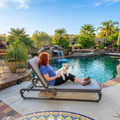 PURPLE LEAF Patio Chaise Lounge with Cushion Aluminum Tanning Chair Lounge Adjustable Reclining Set