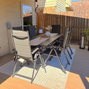 PURPLE LEAF  Folding Outdoor Dining Set  with Aluminum Table and Padded Chairs All Weather Dining Table Sets for Garden Backyard Poolside