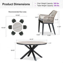 PURPLE LEAF Round Outdoor Dining Set Patio Aluminum Dining Set Round Table and Wicker Chairs with Sunbrella Cushions for Kitchen Deck