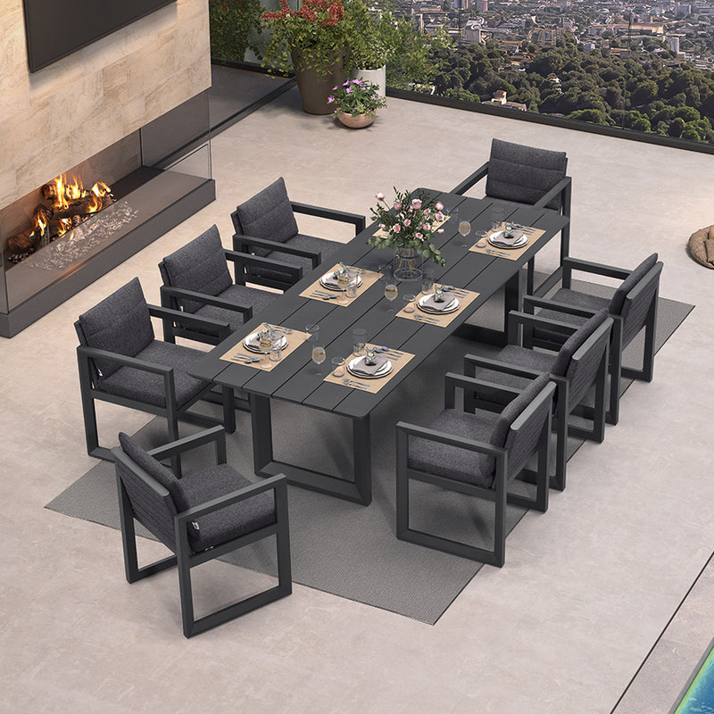 PURPLE LEAF Caesar Outdoor Dining Set Aluminum Luxury Patio Furniture Table and Chairs Set with Olifen Removable Thick Cushion and Pillow Patio Dining Sets for Garden Deck