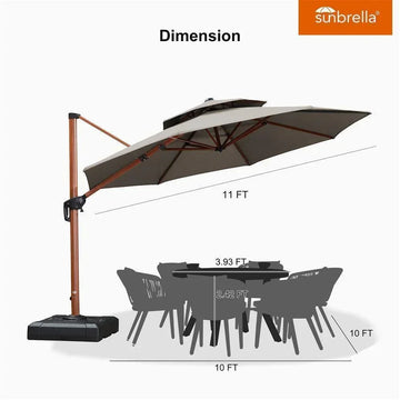 Open Box Sunbrella 11ft Round Umbrella