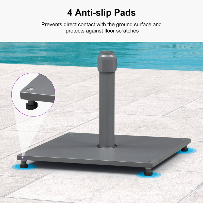 PURPLE LEAF 2/4/6 Set Semi-Auto Patio Table Umbrellas with Base for Outdoor Commercial