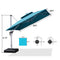 PURPLE LEAF Large Square Patio Cantilever Umbrella With Base for Garden Pool Porch