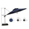 PURPLE LEAF Large Round Patio Cantilever Umbrella With Base for Deck, Pool, Backyard