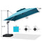 PURPLE LEAF Large Square Patio Cantilever Umbrella With Base for Garden Pool Porch