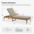 PURPLE LEAF Outdoor Chaise Lounge Patio Lounge Chair Recliner with Side Table and Cushion for Poolside Balcony Backyard