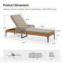 PURPLE LEAF Outdoor Chaise Lounge Patio Lounge Chair Recliner with Side Table and Cushion for Poolside Balcony Backyard