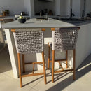 PURPLE LEAF Bar Stools Set of 2 with Back Aluminum Patio Counter Height Stools for Pool Lawn Kitchen All Weather Wicker Outdoor Bar Chairs