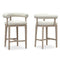 PURPLE LEAF Outdoor Bar Stools Set of 2 Modern Olefin Upholstered Barstools with Back and Armrest Bar Chairs for Garden Kitchen Island