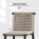 PURPLE LEAF Bar Stools Set of 2 with Back Aluminum Patio Counter Height Stools for Pool Lawn Kitchen All Weather Wicker Outdoor Bar Chairs