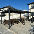 PURPLE LEAF Outdoor Louvered Pergola Patio Sun Shade Shelter with Adjustable Hardtop Patio Pergola Grey