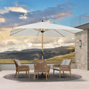 PURPLE LEAF Patio Market Umbrella Aluminum Outdoor Table Umbrella with Wood Color