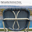 Clearance-PURPLE LEAF Outdoor Woven Bar Stools Set of 2, Aluminum Frame Counter Stools, for Pool Garden