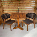 PURPLE LEAF 2 Pieces Patio Dining Chair All-Weather Wicker Aluminum Frame for Lawn Garden Backyard Deck Outdoor Dining Chair with Cushions, Brown