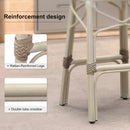 Clearance-PURPLE LEAF Outdoor Woven Bar Stools Set of 2, Aluminum Frame Counter Stools, for Pool Garden