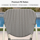 Clearance-PURPLE LEAF Outdoor Woven Bar Stools Set of 2, Aluminum Frame Counter Stools, for Pool Garden