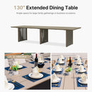 PURPLE LEAF Outdoor Dining Set for Family, Aluminum Outdoor Patio Table and Chairs Set with Olefin Cushions, Patio Furniture Set for Garden or Deck, Beige