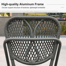 Clearance-PURPLE LEAF Outdoor Woven Bar Stools Set of 2, Aluminum Frame Counter Stools, for Pool Garden