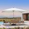 PURPLE LEAF Patio Market Umbrella Aluminum Outdoor Table Umbrella with Wood Color