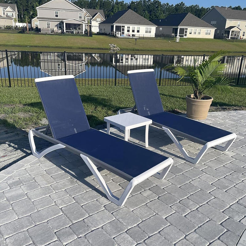 PURPLE LEAF Patio Chaise Lounge Chair Outside Aluminum Plastic Stackable Tanning Chairs for Pool Sunbathing Beach Deck Outdoor Lounger