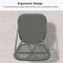 Clearance-PURPLE LEAF Outdoor Woven Bar Stools Set of 2, Aluminum Frame Counter Stools, for Pool Garden