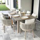 PURPLE LEAF Outdoor Dining Set for Family, Aluminum Outdoor Patio Table and Chairs Set with Olefin Cushions, Patio Furniture Set for Garden or Deck, Beige