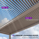PURPLE LEAF Louvered Pergola Outdoor Aluminum Pergola with Adjustable Roof for Deck Backyard Garden Hardtop Gazebo