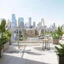 PURPLE LEAF Double Cloud Hanging Chair - Outdoor Patio Rattan Swing Chair with Cushion and Backrest.