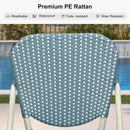 Clearance-PURPLE LEAF Outdoor Woven Bar Stools Set of 2, Aluminum Frame Counter Stools, for Pool Garden