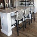 PURPLE LEAF Bar Stools Set of 2 with Back Aluminum Patio Counter Height Stools for Pool Lawn Kitchen All Weather Wicker Outdoor Bar Chairs