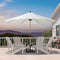 PURPLE LEAF Patio Market Umbrella Aluminum Outdoor Table Umbrella with Wood Color
