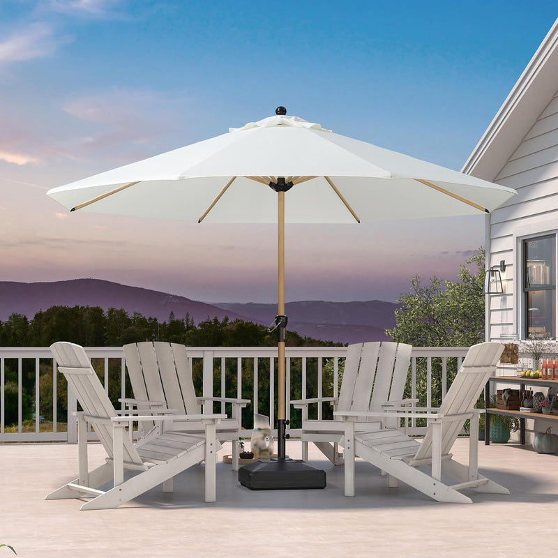 PURPLE LEAF Patio Market Umbrella Aluminum Outdoor Table Umbrella with Wood Color