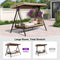 PURPLE LEAF Outdoor Patio Porch Swing Adjustable Backrest, 3-seat Swing Chair with Weather Resistant Steel Frame for Backyard ,Pillows Included