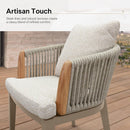 PURPLE LEAF Outdoor Dining Set for Family, Aluminum Outdoor Patio Table and Chairs Set with Olefin Cushions, Patio Furniture Set for Garden or Deck, Beige