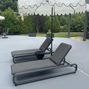 PURPLE LEAF Patio Chaise Lounge with Cushion Aluminum Tanning Chair Lounge Adjustable Reclining Set