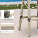 Clearance-PURPLE LEAF Outdoor Woven Bar Stools Set of 2, Aluminum Frame Counter Stools, for Pool Garden