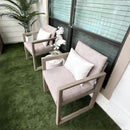 PURPLE LEAF Caesar 2-Pieces Patio Dining Chairs Aluminum Luxury Chairs with Olifen Removable Thick Cushion and Pillow for Garden Deck