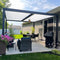 PURPLE LEAF Louvered Pergola Modern Grey Pergola with White Roof for Deck Backyard Garden
