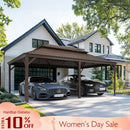 PURPLE LEAF metal carport gazebo, bronze steel roof, aluminum frame parking shelter.