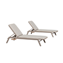 PURPLE LEAF Patio Chaise Lounge Outdoor Set of 2 with Cushion Aluminum Tanning Chair Lounge Adjustable Reclining Set