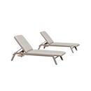 PURPLE LEAF Patio Chaise Lounge Outdoor Set of 2 with Cushion Aluminum Tanning Chair Lounge Adjustable Reclining Set