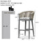 PURPLE LEAF Counter Stools, Bar Stools Set of 2 Rattan Bar Stools Wicker Bar Chairs Woven Aluminum Barstools with Back and Cushions