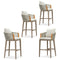 PURPLE LEAF Outdoor Bar Stools Chair Set of 2, Modern Rattan Bar Stool with Back and Cushion for Balcony, Indoor or Outdoor, Kitchen Island