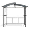 PURPLE LEAF Outdoor Grill Gazebo Polycarbonate Roof with Built-in Shelves for Hardtop Gazebo Patio BBQ UV Protected Deck Grey - Purple Leaf Garden