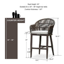 OPEN BOX I PURPLE LEAF Patio Chairs, 2 Set Outdoor Bar Stools Modern Counter Height Bar, Cushions Included