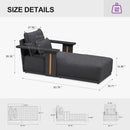 PURPLE LEAF Chaise Lounge Chair Modern Upholstered Outdoor Daybed with Armrest and Lumbar Pillow for Patio Poolside Sunbathing Deck